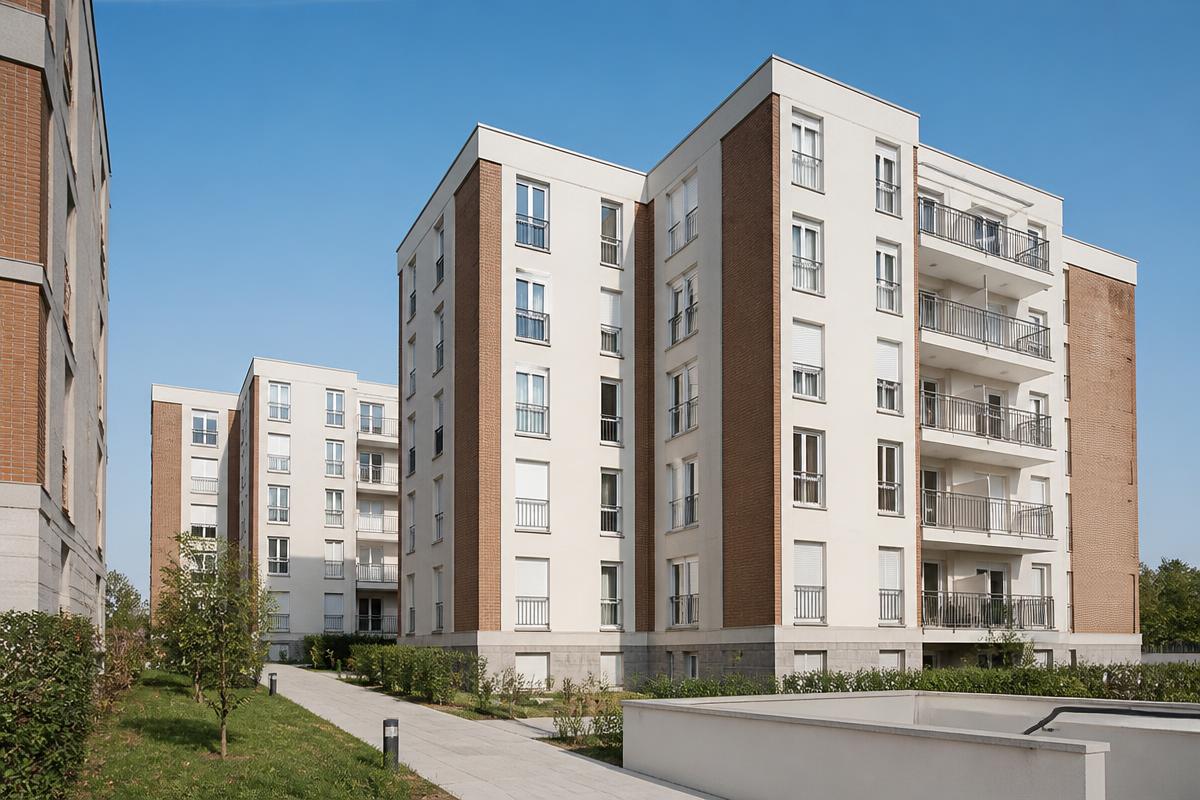 Ensemble résidentiel composé de plusieurs bâtiments collectifs